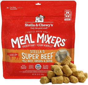 Freeze-Dried Raw Beef Meal Mixers- Dog Food Topper and Mixer - Made with 95% Grass-Fed Beef, Organs & Bone - Perfect for Picky Eaters - Grain-Free - 8 Oz