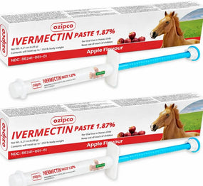 Ivermectina en pasta 1.87% sabor manzana — 2 jeringas de 6.08 g