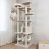 Torre Rascador para Gatos 78" Beige con Condo Grande, Postes de Sisal y Hamaca