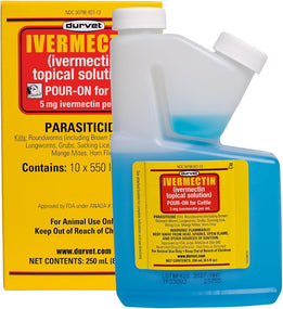 Ivermectin Pour on Cattle Dewormer 5Mg/Ml - Ivermectin Topical Solution 250Ml