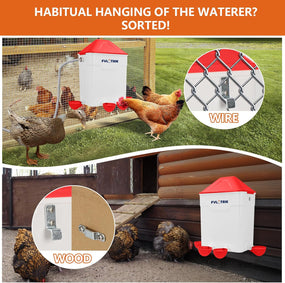 3 Gallon Automatic Chicken Waterer, Hands-Free Hydration