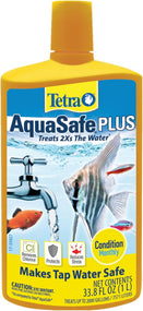 Tetra Aquasafe plus Water Conditioner & Dechlorinator for Aquarium, 33.8 Oz