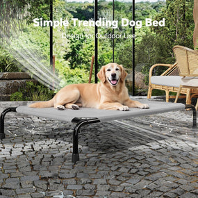 Simple Trending Raised Dog Bed for Large Dogs, Waterproof XL Dog Cot, Grey