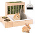 3-In-1 Rabbit Hay Feeder with Litter Box, Bowl Tray for Small Bunnies