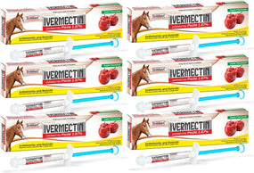 Ivermectina en pasta sabor manzana para caballo — paquete de 6