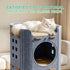 Torre de Fieltro para Gatos 3 Niveles, Cueva Condominio Multi-Nivel, Refugio Apilable con Bola Colgante