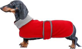 Chaqueta para perro salchicha, tamaño L, rojo