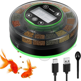 Automatic Fish Feeder for Aquarium Portion Control & Moisture-Proof